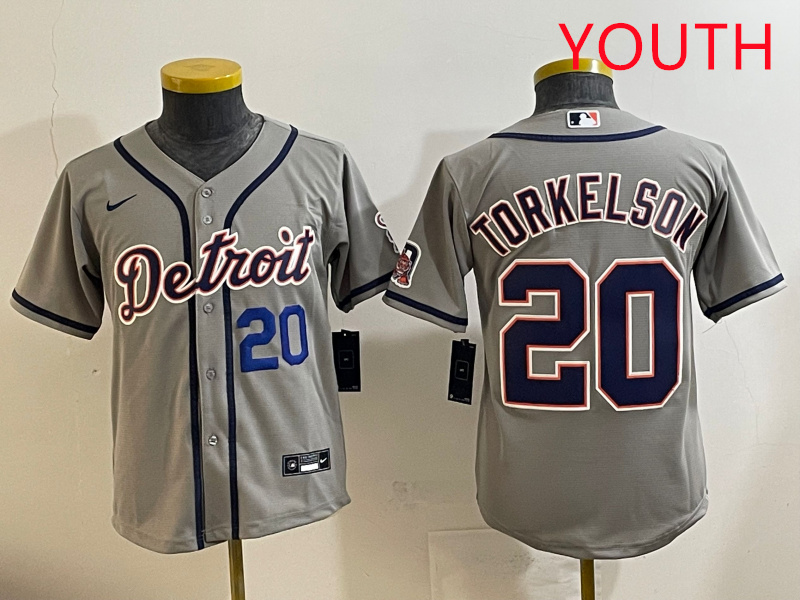 Youth 2025 Detroit Tigers 20 Torkelson grey Nike MLB jersey style 10